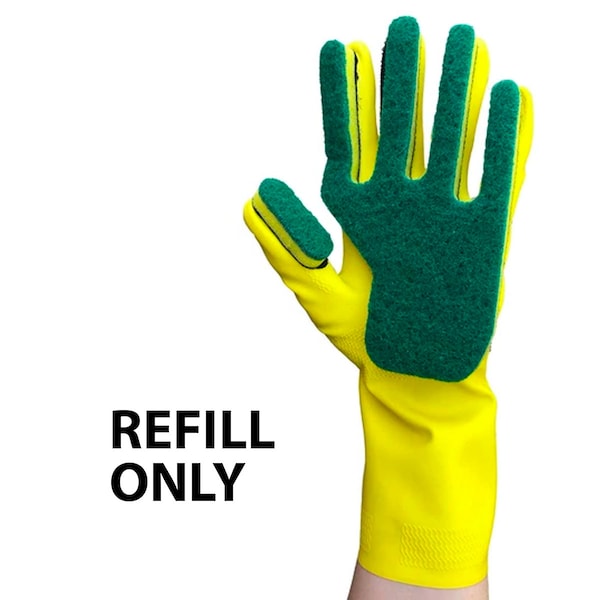 Kleen Mitt Glove Refill, Medium Grade Scouring Pad, Green, Left Hand